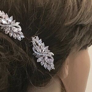 New_ Set of 2__ Cubic Zirconia Hair Comb